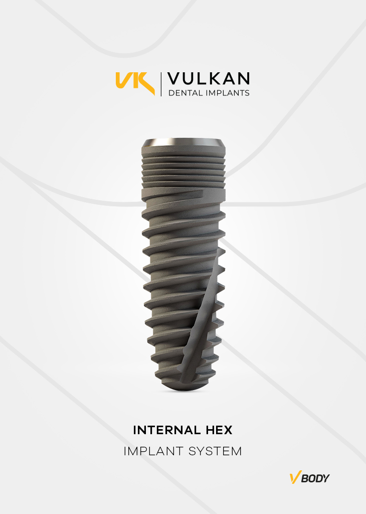 Sistema de implantes dentales  vulkan internal hex.